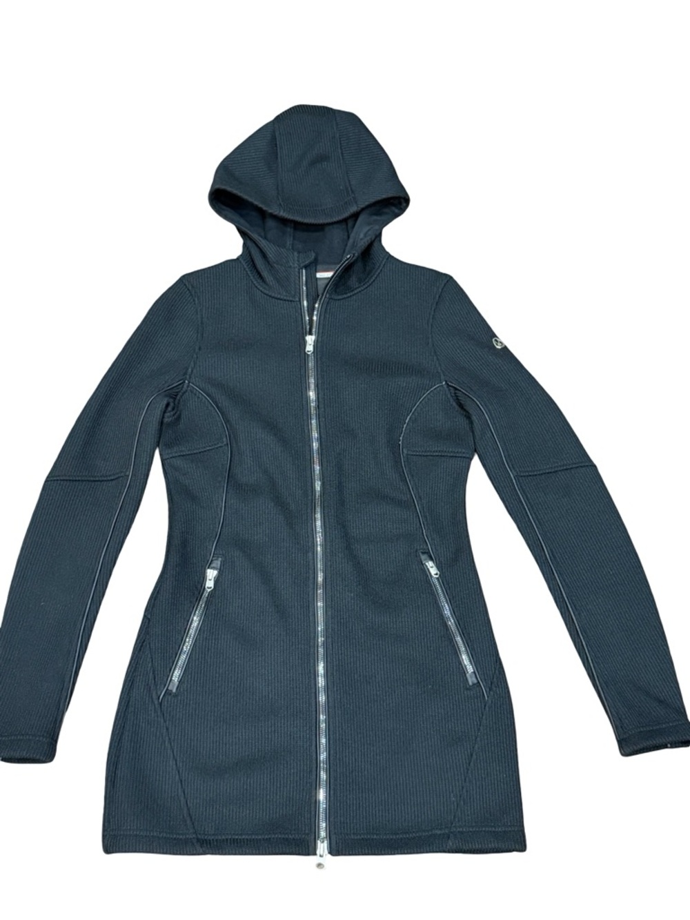 🖤 Spyder Women's Black Core Sweater Knit Full Zip Hooded Jacket Size Small